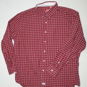 IZOD Red, White and Blue Checkered Button Down
